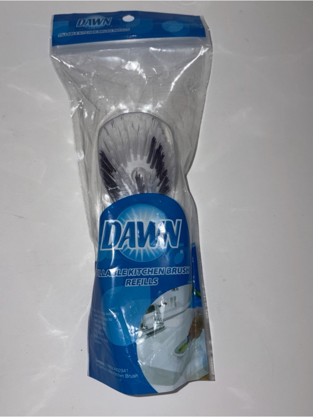 Dawn Replaceable Kitchen Brush Refills - Blue & White